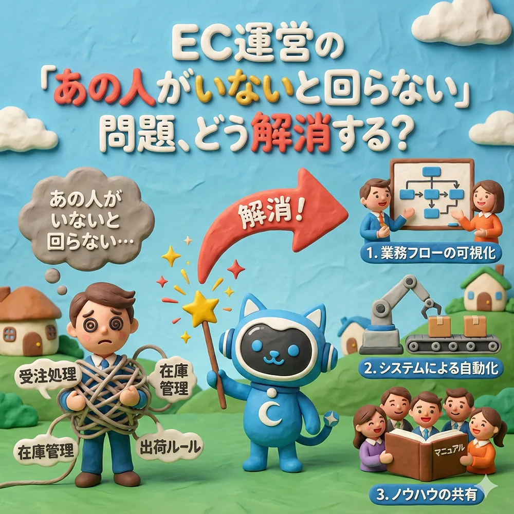 EC運営における業務属人化のイメージ